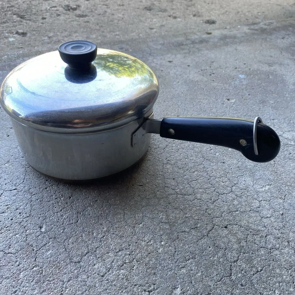 Vintage Revere Ware Copper Clad 2 Qt Saucepan Lid Stainless USA Clinton 1801